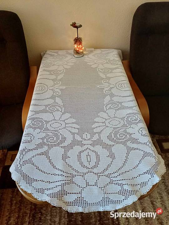 Obrus szydełkowy rękodzieło biały Obrusy Częstochowa