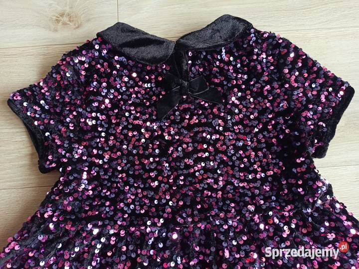 Sukienka dziewczęca czarno fioletowa w cekiny Płock sprzedam