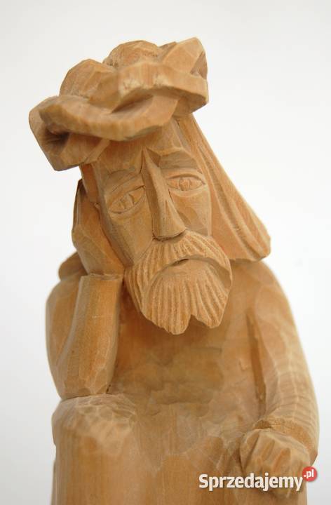 Jezus Chrystus frasobliwy rzeźba drewniana Lublin