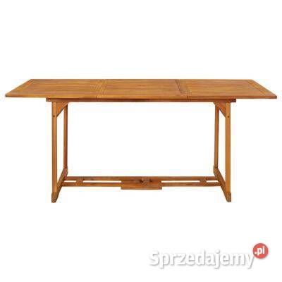 Ogrodowy stół jadalniany 180x90x75 lite drewno