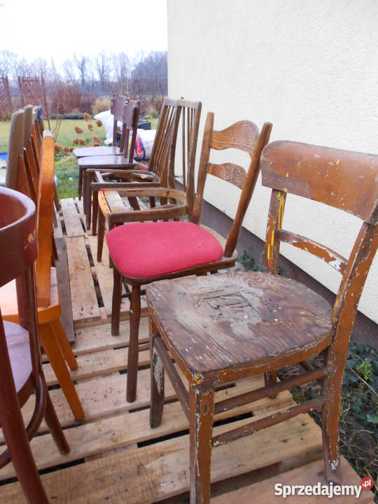 Krzesła Drewno PRL Różne Modele Wrocław