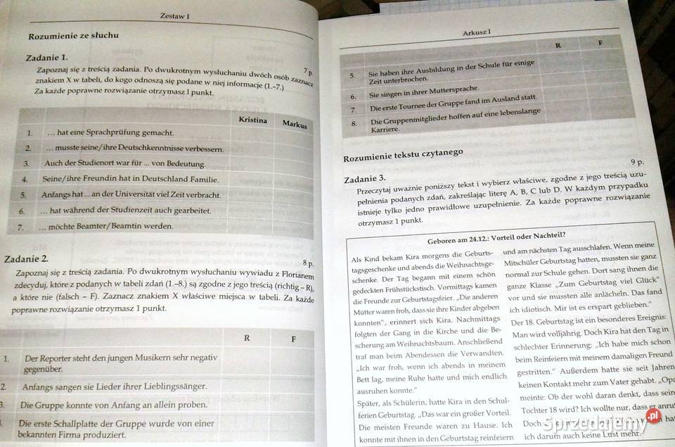 Język niemiecki Arkusze egzaminacyjne Matura Chełm