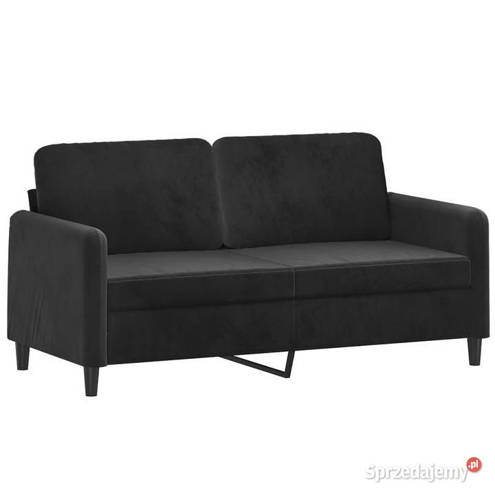 Sofa 2osobowa czarna 140 tapicerowana aksamitem Sofy i kanapy Warszawa