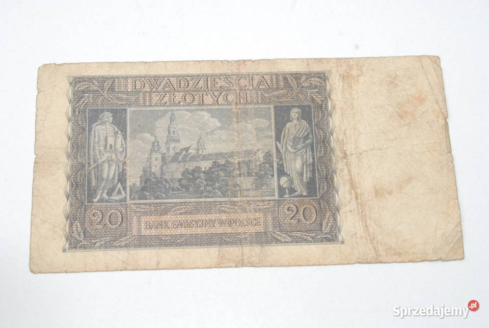 Stary banknot 20 złotych 1940 antyk unikat Cieszyn