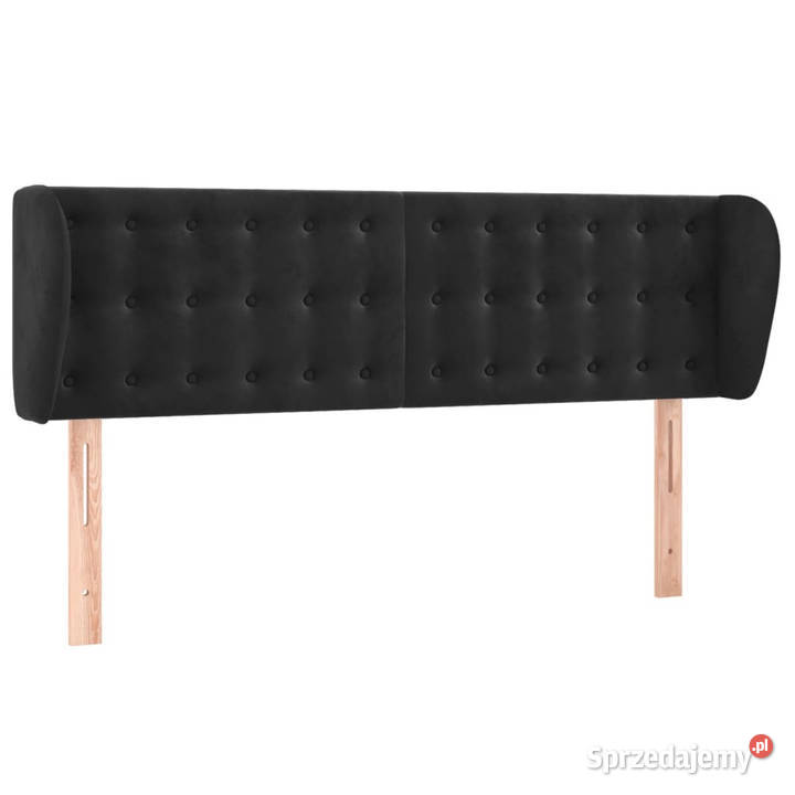 Zagłówek uszak czarny 147x23x7888 aksamitny