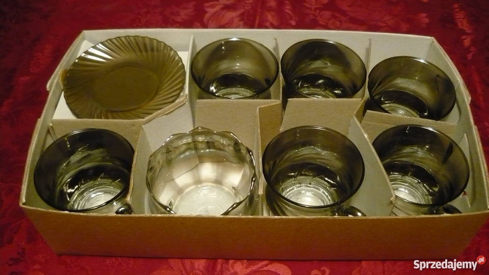 Komplet do kawy herbaty przezroczysty Myszków