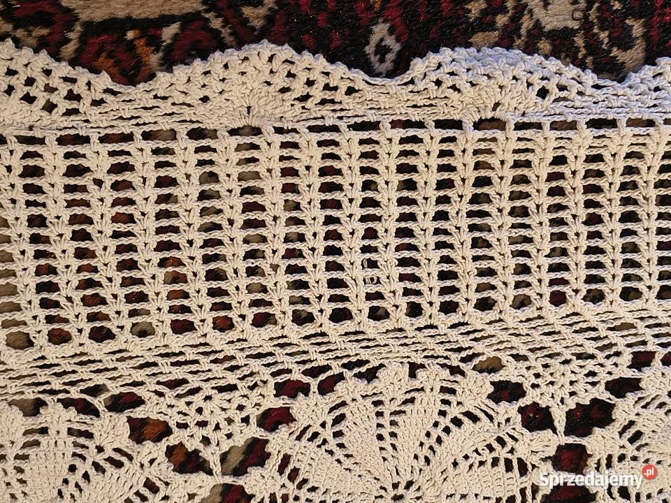 obrus szydełkowy serweta duży 150 x 250 ecru Piotrówek