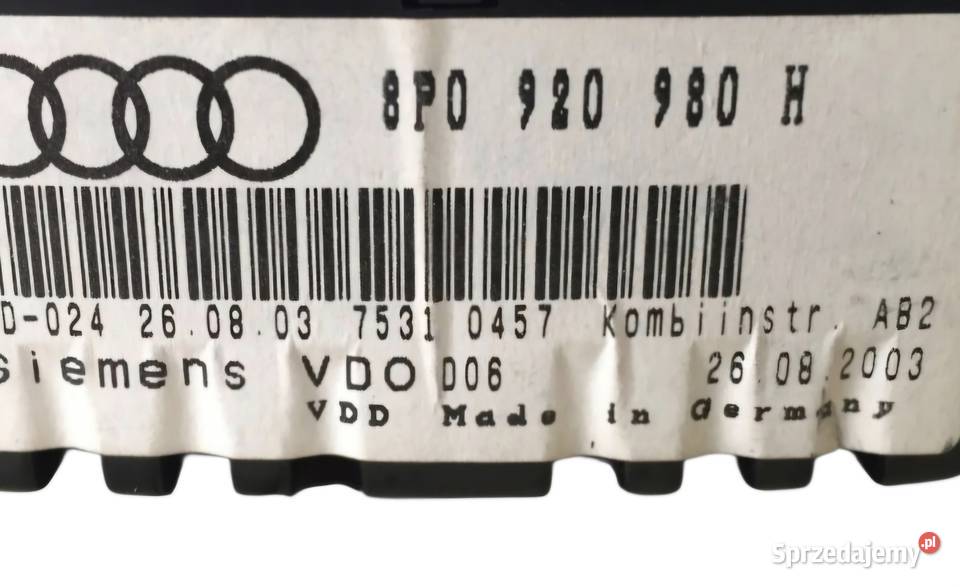 UK LICZNIK ZEGARY AUDI A3 8P 19 TDI 20TDI Działoszyce