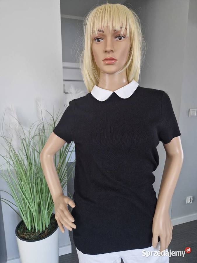 Bluzka sweterek z białym kołnierzykiem Bez wzoru Nowogard