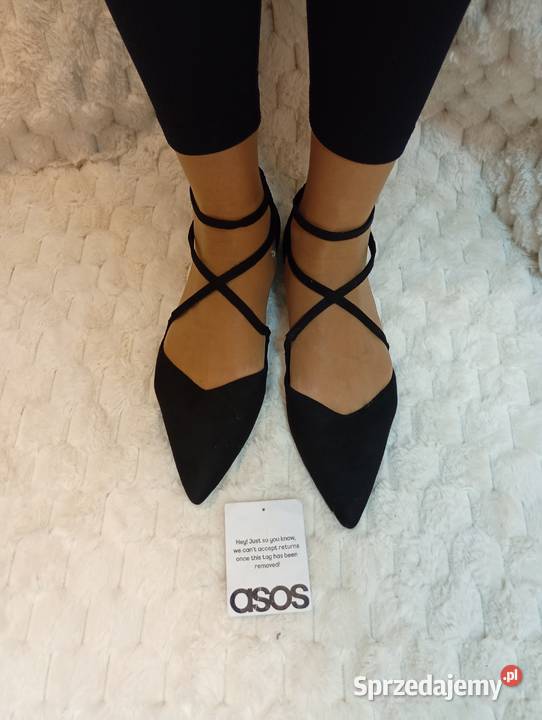 40 ASOS Design Czarne baleriny wieczorowe z tkanina Kraków
