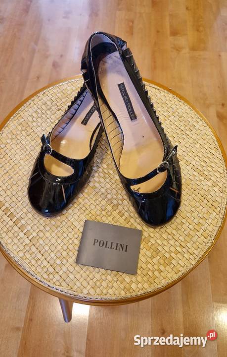 Damskie BUTY wizytowe Pollini czarne lakierki Półbuty Lublin sprzedam