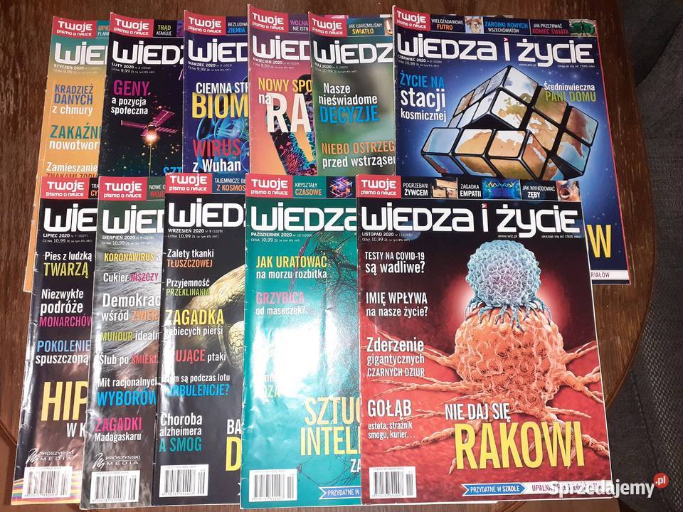 Zestaw czasopism Wiedza i Życie 20122018 i 2020 miękka Rypin sprzedam