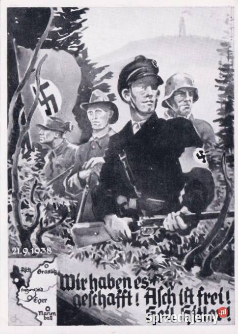 NIEMCY SUDETENLAND ASCH 1938kartka Filatelistyka Człuchów