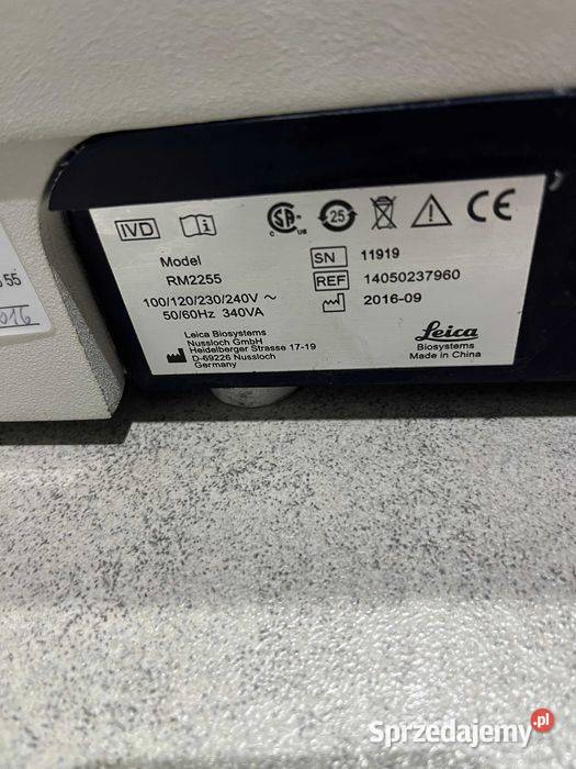 Mikrotom Obrotowy Leica RM2255 wielkopolskie Tuliszków sprzedam