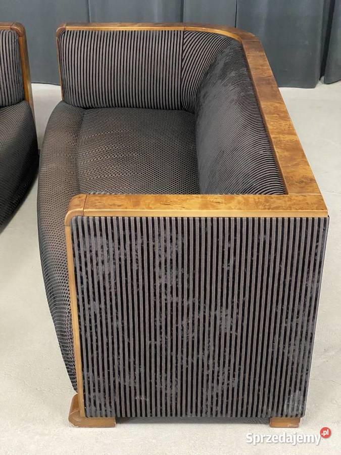 Designerskie sofy art deco 2 orzech czeczot Budno