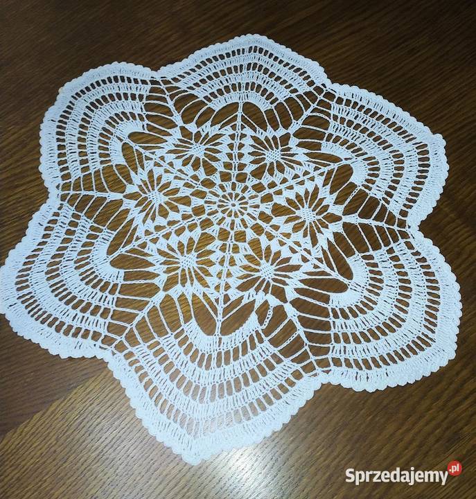 Serwetka Wielkanocna na szydełku bawełna biała Poznań