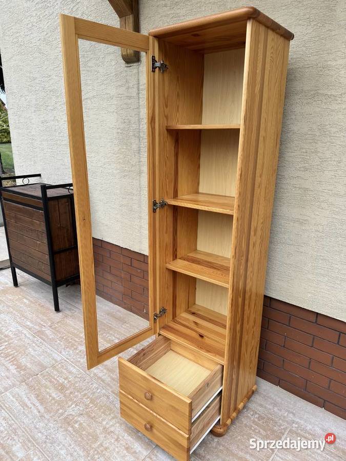 Witryna sosnowa drewniana słupek regał szafka Garwolin
