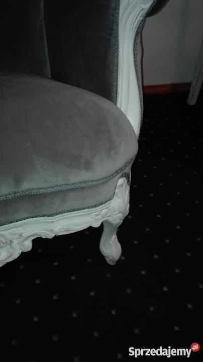 Fotel stylizowany odnowiony pokryty aksamitem Szczyrk
