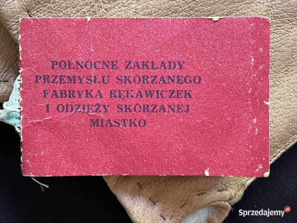 Rękawiczki skórzane zimowe męskie PRL unikat Kołobrzeg