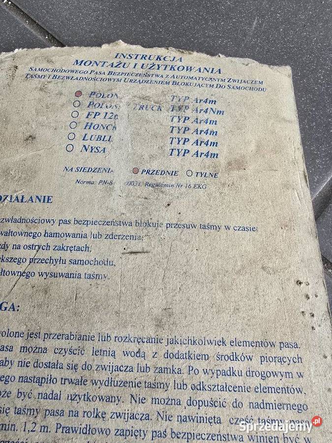 Pasy bezpieczeństwa Polonez