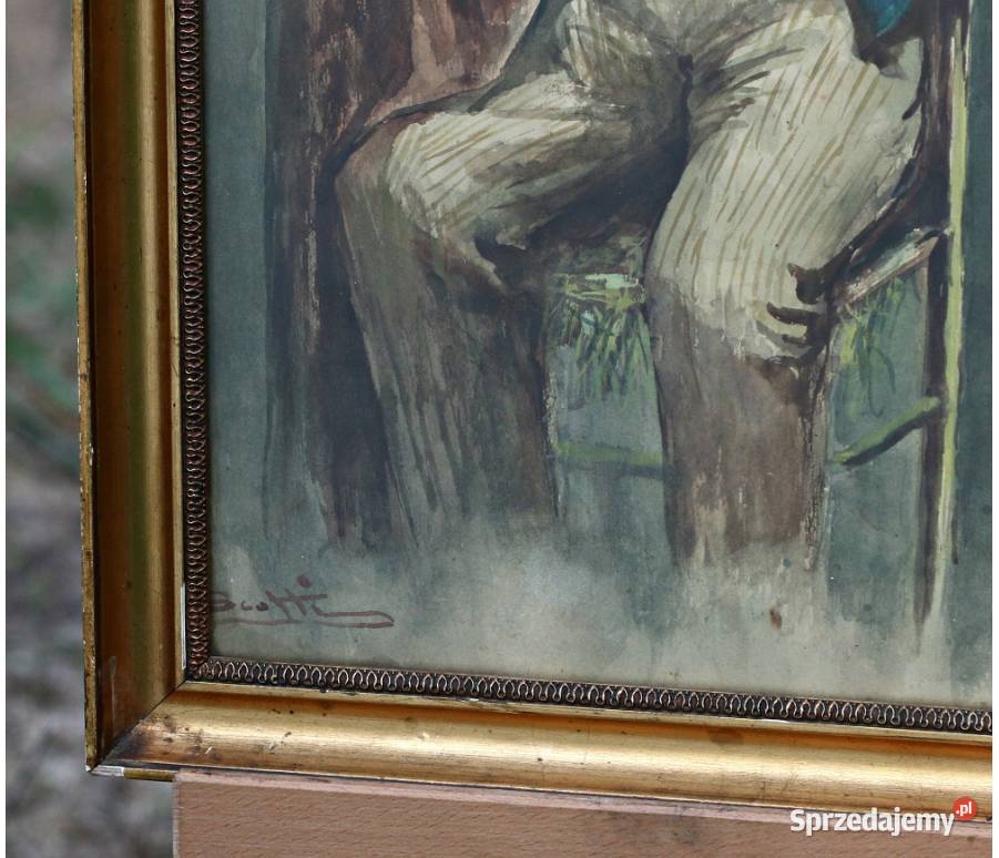 NARCISO SCOTTI 1907 ODPOCZYWAJĄCY MĘŻCZYZNA Zgorzelec