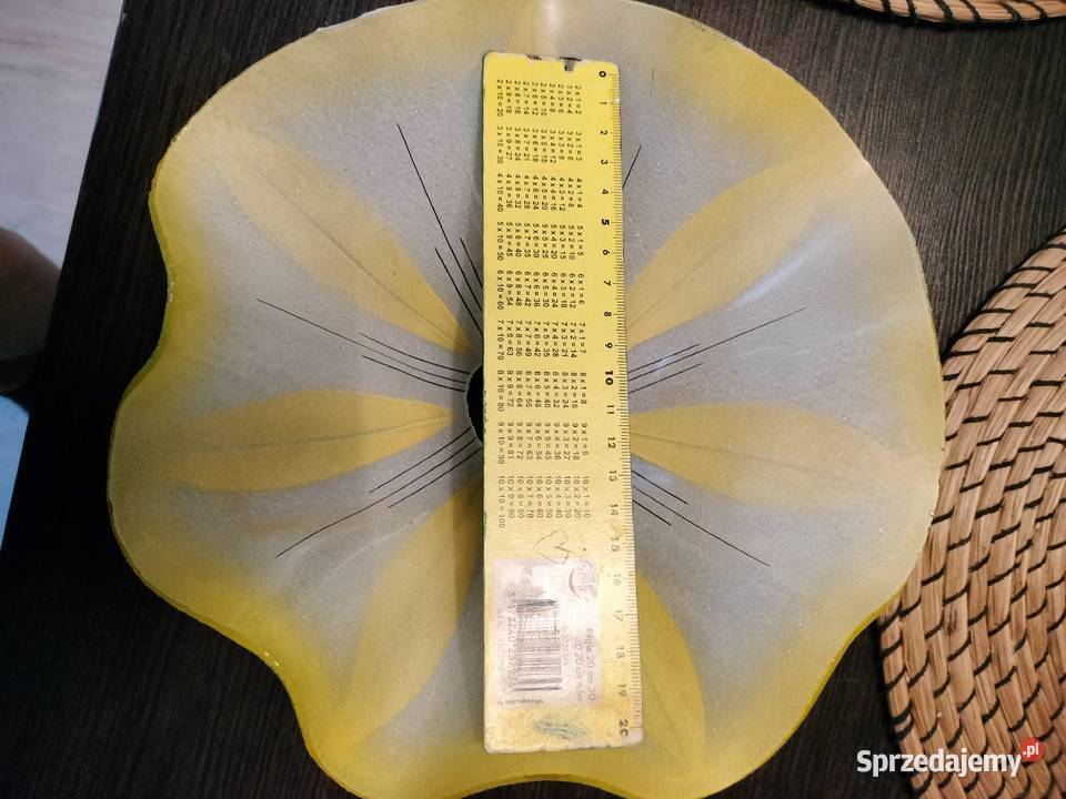 Szklany żółty klosz prl Porcelana i szkło Choszczno sprzedam