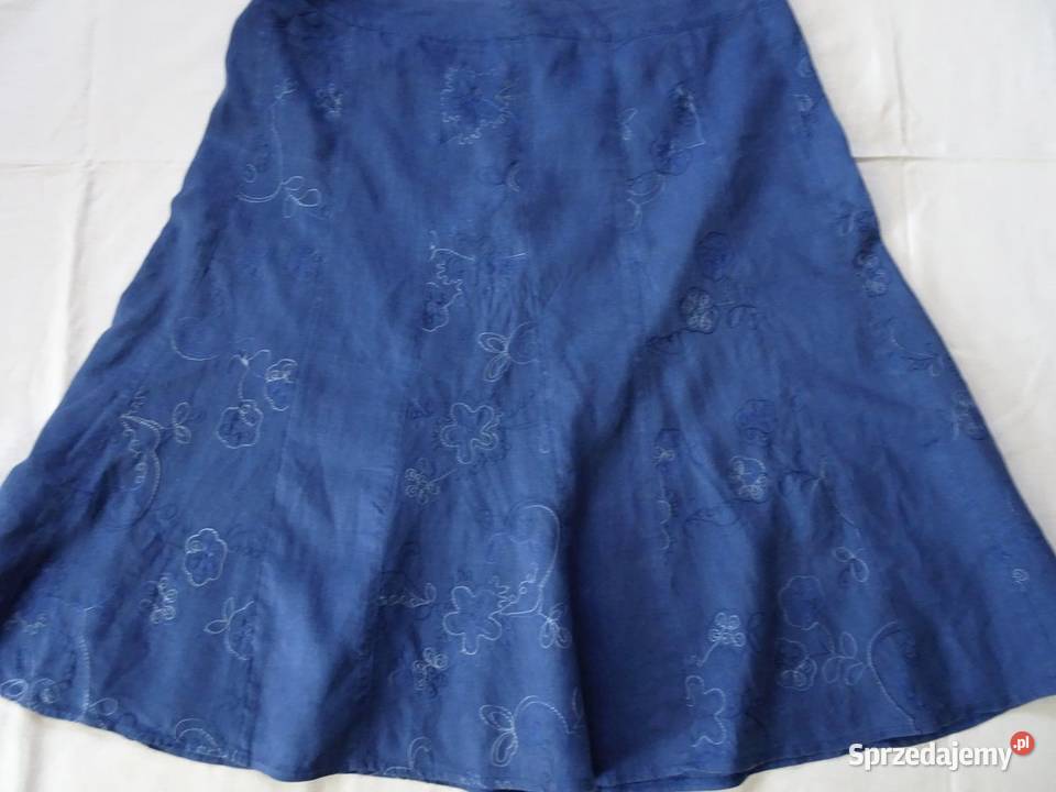 Lniana Spódnica Haftowana Len 100 44 46 Rozmiar 46 małopolskie