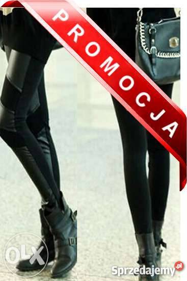 HIT modne legginsy czarneMATERIAŁ EKO SKÓRA Łódź