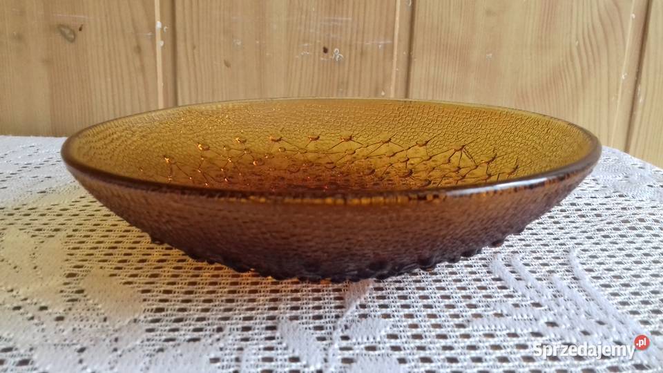 Miseczki szklane okrągłe w kolorze bursztynu Kraków