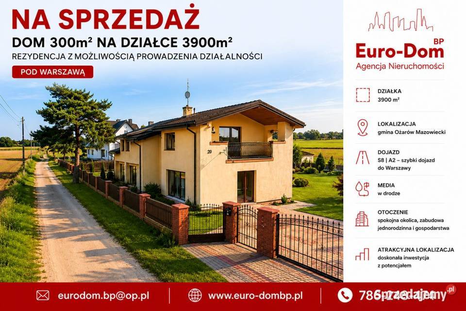 Dom magazyn hotel Gm Ożarów Maz mazowieckie Pilaszków sprzedam