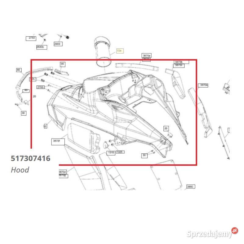 Maska Hood do skutera śnieżnego skidoo MXZ X Nowy Sącz
