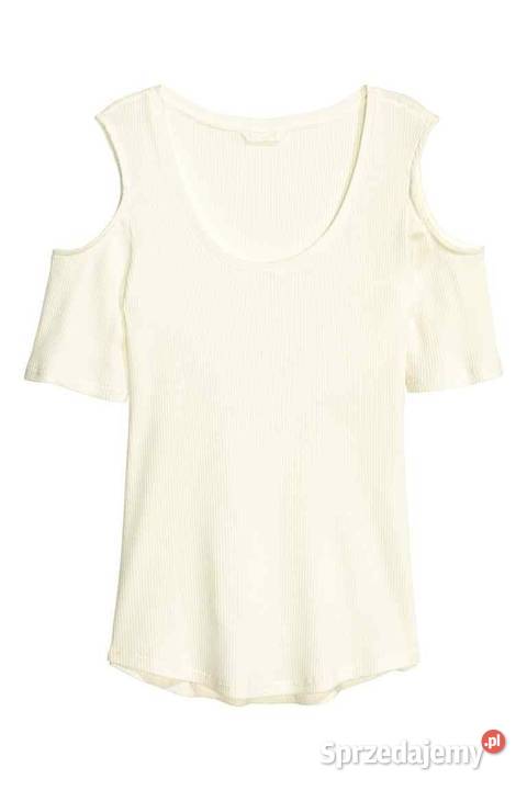 biały top HM xs 34 cold shoulder odkryte ramiona Inowrocław