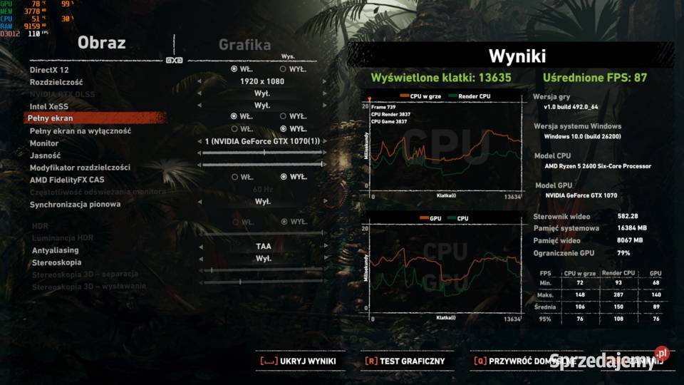 Komputer Gamingowy Ryzen 5 GTX 1070 8GB 16GB RAM Ostrów Wielkopolski
