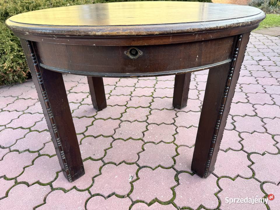 Stół okrągły stary stylowy PRL art deco vintage Garwolin