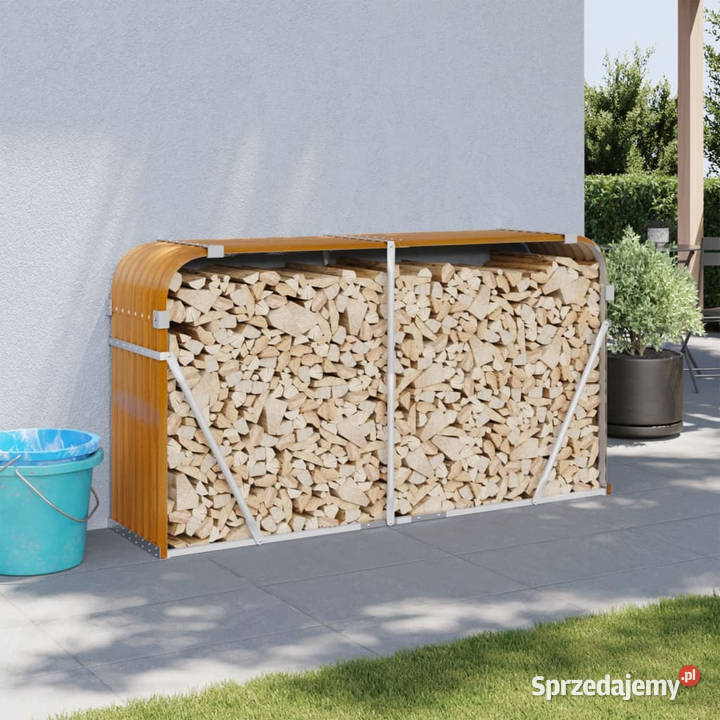 Stojak na drewno jasny brąz 180x45x100 stal Warszawa