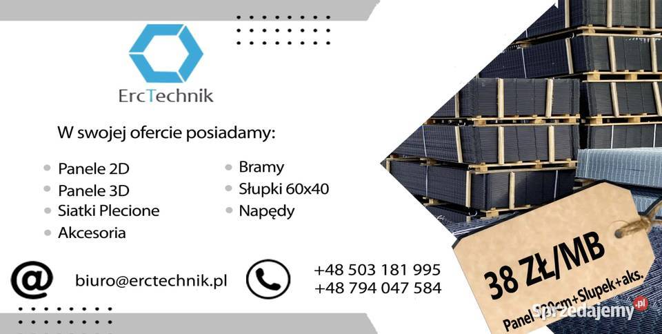 Zestaw ogrodzeniowy panel słupek akcesoria 120 m Sokola Dąbrowa