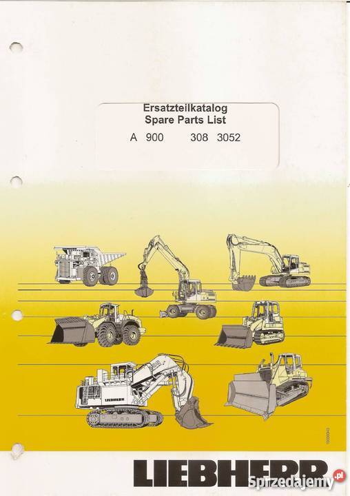 Katalog Części koparka kołowa LIEBHERR A900