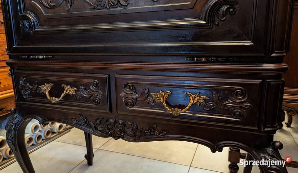 Piękny ciemny barek szafka ludwikowska sklep Dąbrowa Górnicza
