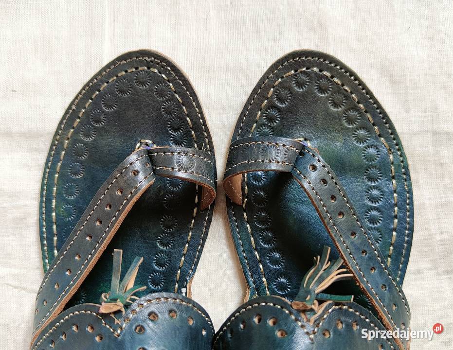 Skórzane japonki kohalpuri 38 orientalne boho