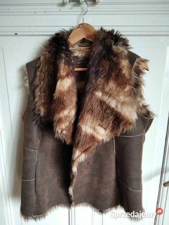 Futerko skóra piękna kamizelka futrzana skórzana
