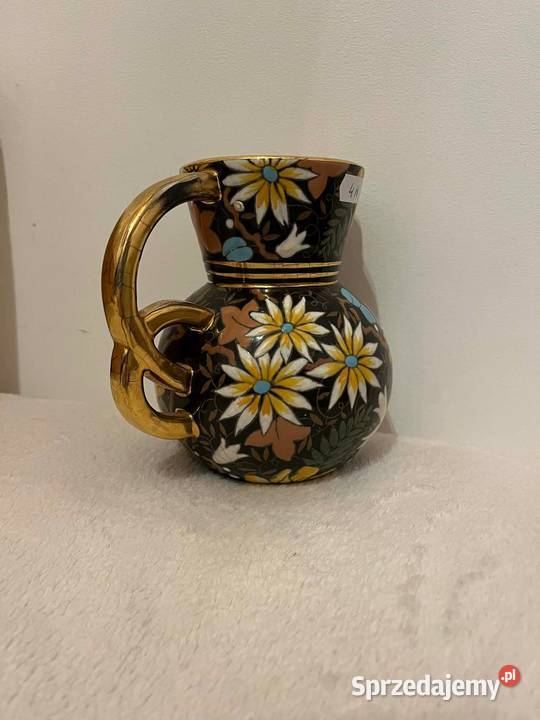 Dekoracyjny dzbanek ceramiczny ręcznie malowany