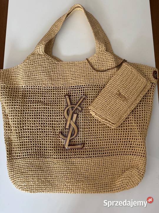 SAINT LAURENT Ysl ICARE IN RAFFIA siatka torebka Wrocław