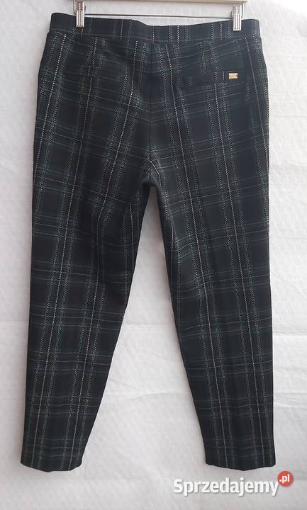 Spodnie w kratkę Carla Ferroni XL czarny Spodnie lubelskie Lublin