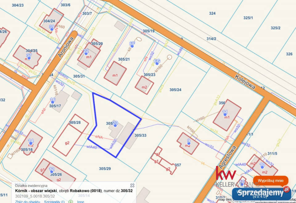 sprzedaży działki 809m2 Robakowo Aroniowa Sprzedaż wielkopolskie