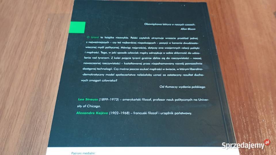 O tyranii zawiera korespondencję Strauss Kojve Gdańsk sprzedam