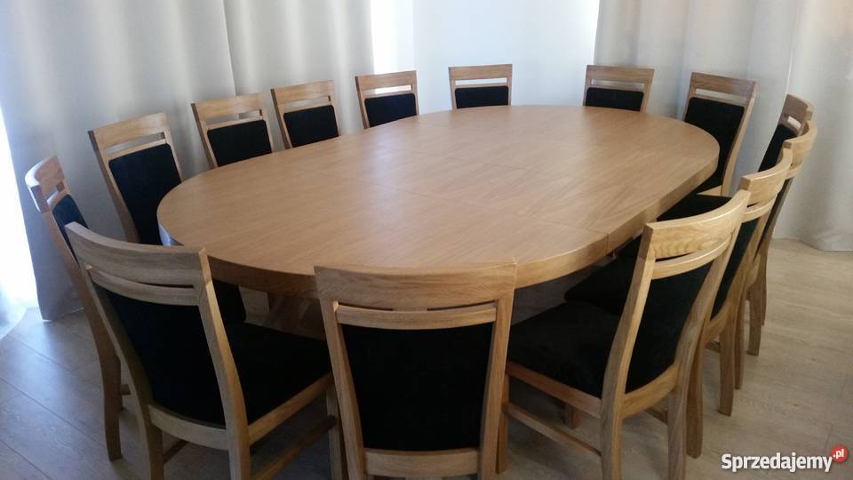 Stół okrągły dębowy nowoczesny rozkładany Kraków