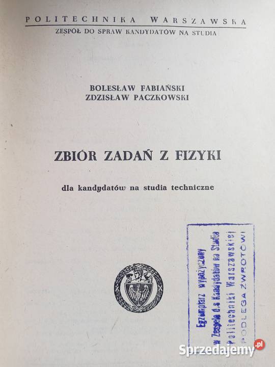 Zbiór zadań z fizyki unikatowe książki fizyka Gdańsk