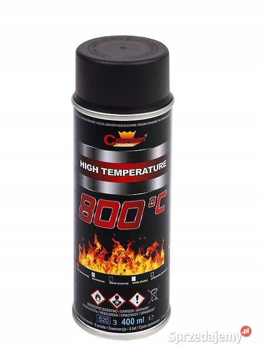 LAKIER WYSOKOTEMPERATUROWY DO 800C CZARNY 400ML Skawina