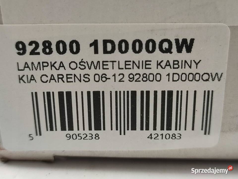 LAMPKA OŚWIETLENIE KABINY KIA CARENS 0710 AT LX osobowe