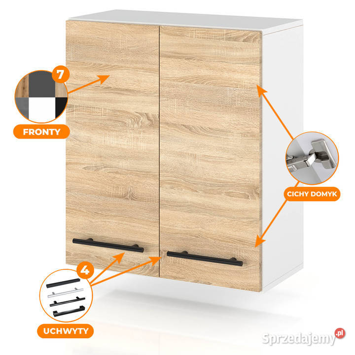 szafka kuchenna wisząca modułowa drewniana z Elbląg